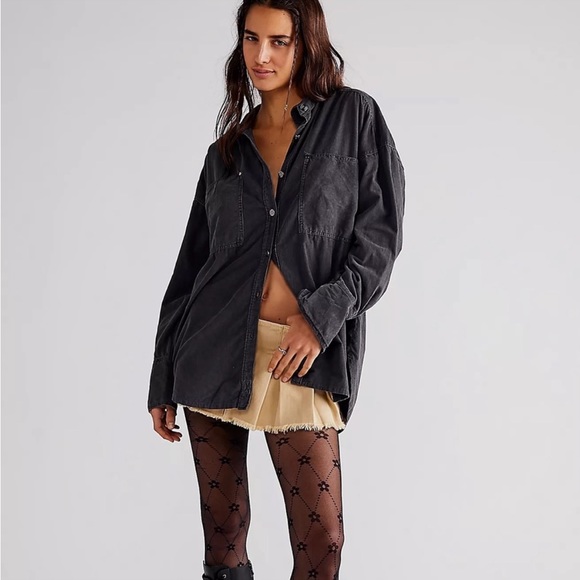 New We The Free x Free People Buttondown Baby Corduroy Oversized Top / Jacket - Picture 12 of 15